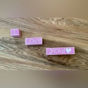 I LOVE YOU wooden blocks 💕 Perfect for Valentine’s Day!